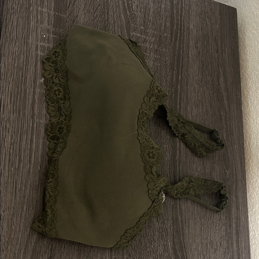 PINK Victoria's Secret Olive Lace Bralette